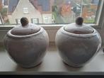 2 Sierpotten met Deksel - 19cm hoog, Huis en Inrichting, Woonaccessoires | Schalen en Manden, Schaal, Rond, Ophalen of Verzenden