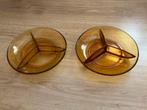 2 3-vaksschalen goud/amber, Ophalen of Verzenden