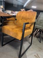 Velvet Eetkamerstoelen Set (6) - Okergeel - Outlet, Huis en Inrichting, Stoelen, Zwart, Nieuw, Ophalen of Verzenden, Metaal