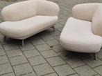 Leolux Flint design Divan stof ecru poten zand kleur, Huis en Inrichting, Ophalen, Gebruikt, Tweepersoons, 75 tot 100 cm