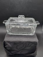 Prachtige vintage glazen art deco botervloot, Ophalen of Verzenden