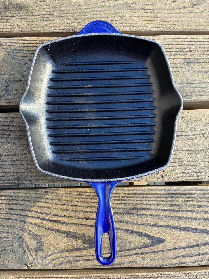 Le creuset grillpan - z.g.a.n., Huis en Inrichting, Keuken | Potten en Pannen, Zo goed als nieuw, Koekenpan of Braadpan, Gietijzer