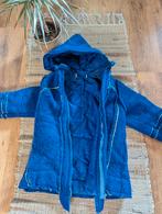 Wollen winterjas diepblauw maat 134/140, Ophalen of Verzenden, Gebruikt, Meisje, Jas