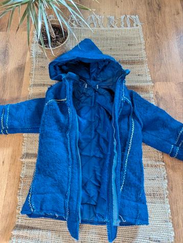 Wollen winterjas diepblauw maat 134/140 beschikbaar voor biedingen