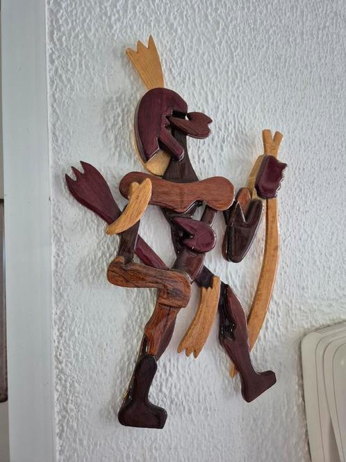Houten Wanddecoratie - Handgesneden Kunst, Antiek en Kunst, Kunst | Beelden en Houtsnijwerken, Ophalen of Verzenden