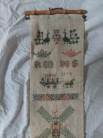 Hand geborduurd schellenkoord, Ophalen of Verzenden, Gebruikt, Rechthoek, Binnen