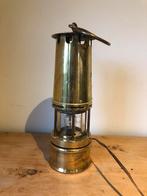 Koperen mijnlamp met verlichting, Ophalen of Verzenden