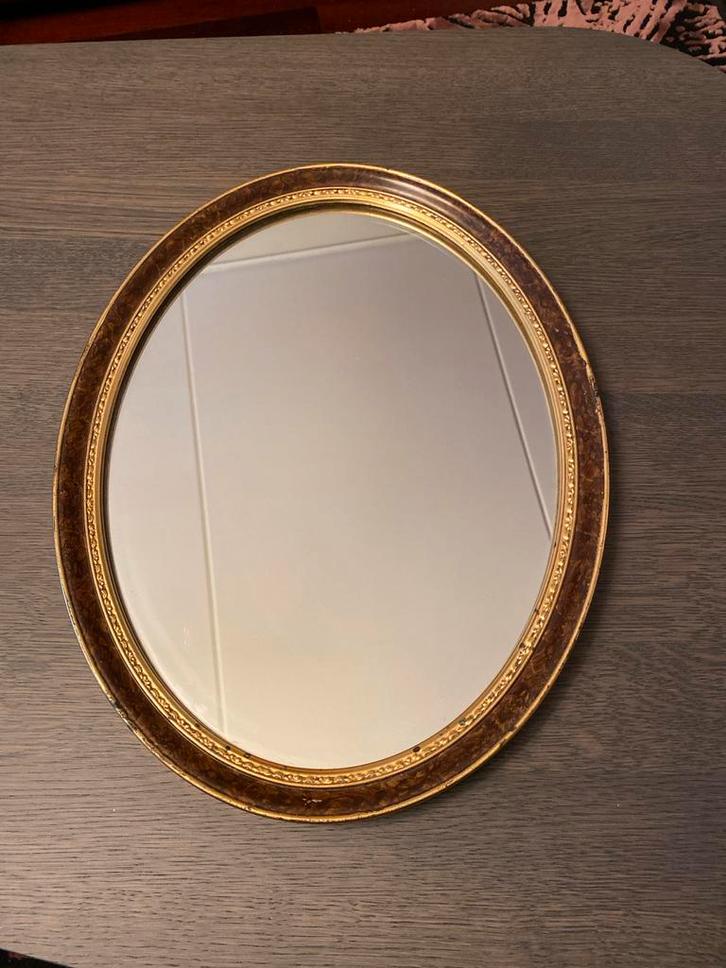 Ovale Spiegel Pieterman Schiedam Jaren '60/'70, Huis en Inrichting, Woonaccessoires | Spiegels, Gebruikt, Minder dan 50 cm, Minder dan 100 cm