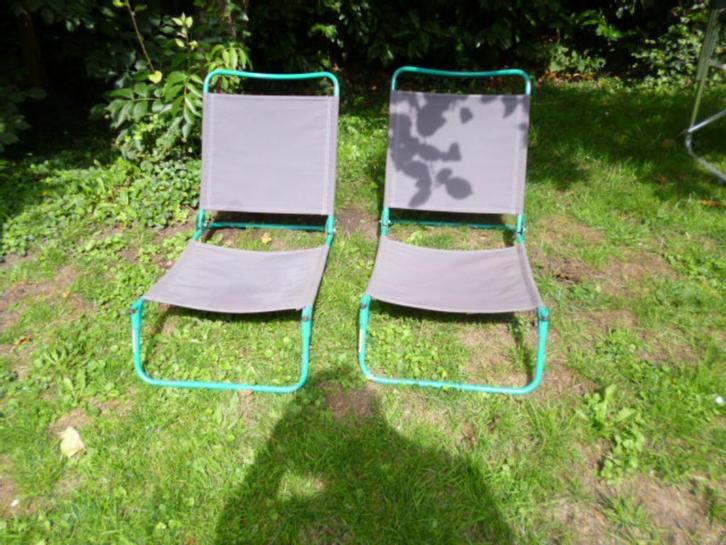 kampeer  tuin of strand stoelen, Caravans en Kamperen, Kampeermeubelen, Gebruikt, Campingstoel, Ophalen of Verzenden