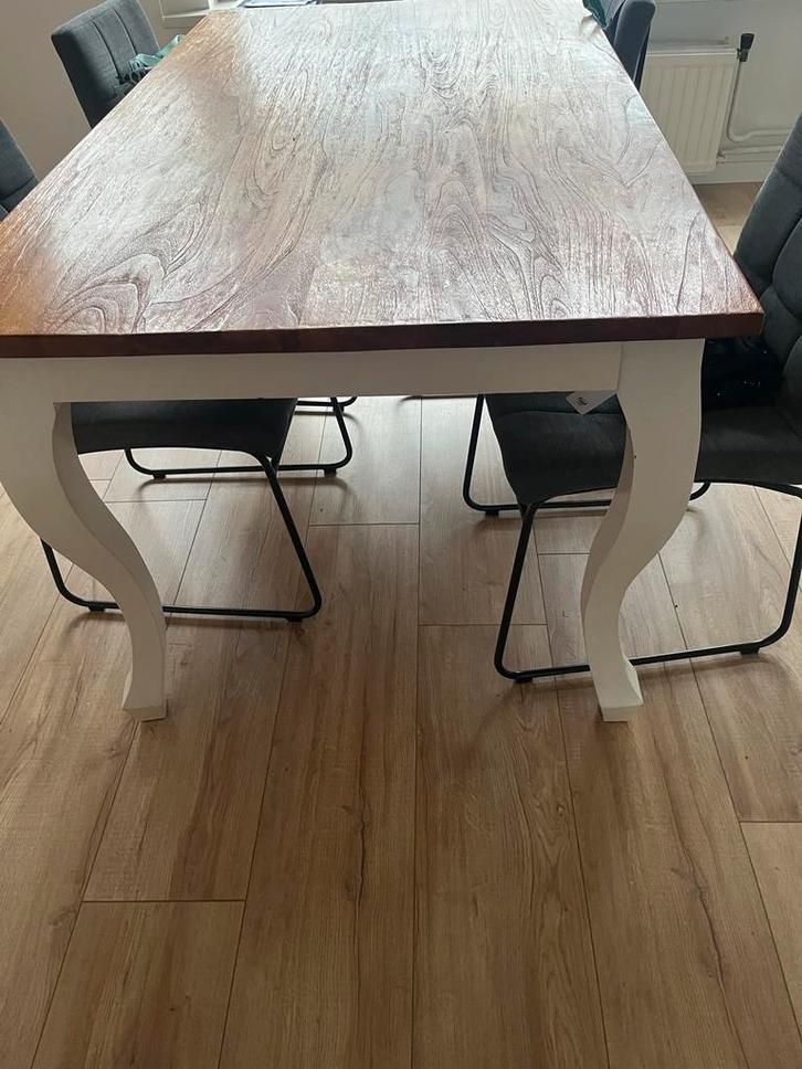 Teakhouten eettafel 160x90 - Beschadiging aan poot, Huis en Inrichting, Tafels | Eettafels, Gebruikt, 50 tot 100 cm, 150 tot 200 cm