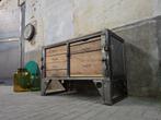 Industrieel Grijs Stalen Dressoir Ladenkast | Vintage Kast, Gebruikt, Metaal, Ophalen of Verzenden, Met lade(s)