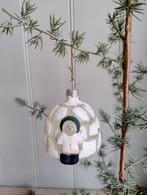 Prachtig! Vintage kerstbal Iglo eskimo glas, Diversen, Kerst, Ophalen of Verzenden