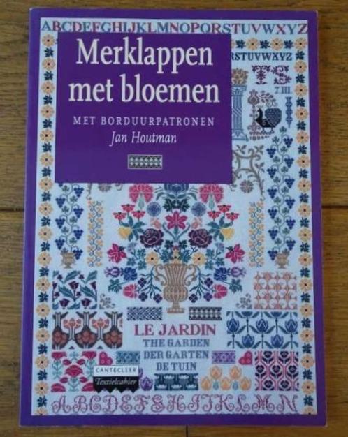 Merklappen met bloemen met borduurpatronen Jan Houtman boek., Hobby en Vrije tijd, Borduren en Borduurmachines, Zo goed als nieuw