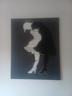 Prachtig schilderij twee vrouwen zwart wit, Ophalen of Verzenden