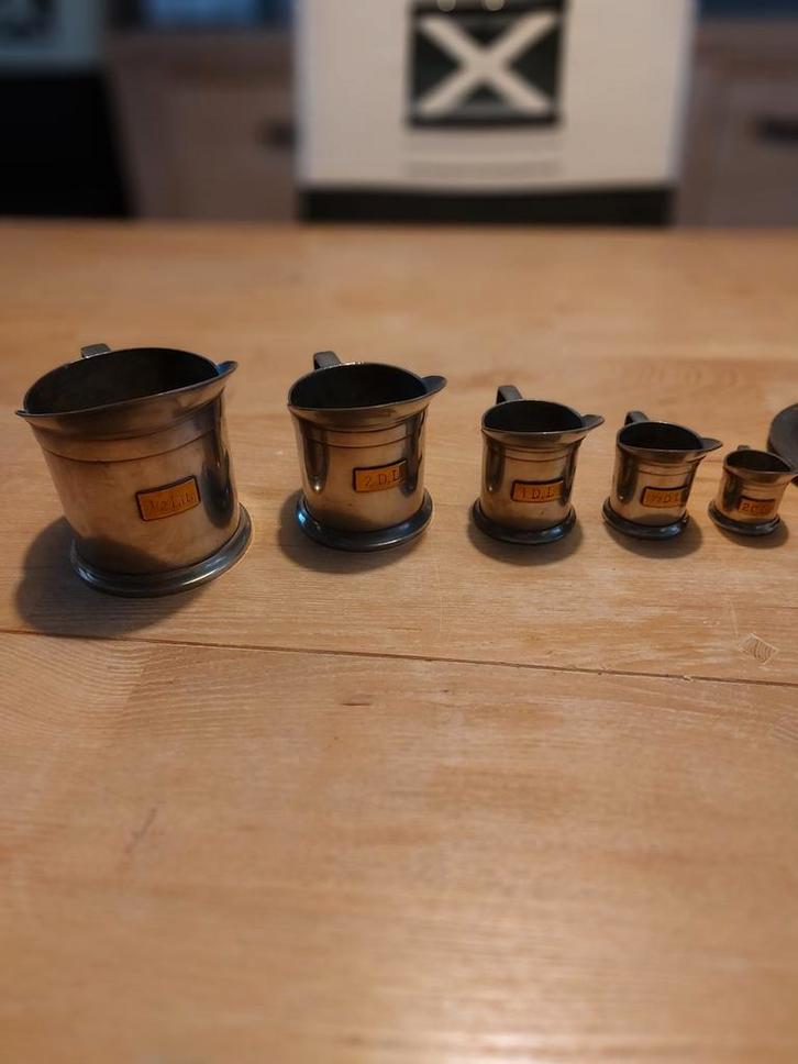 Tinnen Maatbeker Set, Antiek en Kunst, Antiek | Tin, Ophalen