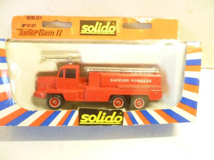 Solido 3107 Berliet Brandweerauto 1:60 modelauto, Hobby en Vrije tijd, Modelauto's | Overige schalen, Nieuw, Bus of Vrachtwagen