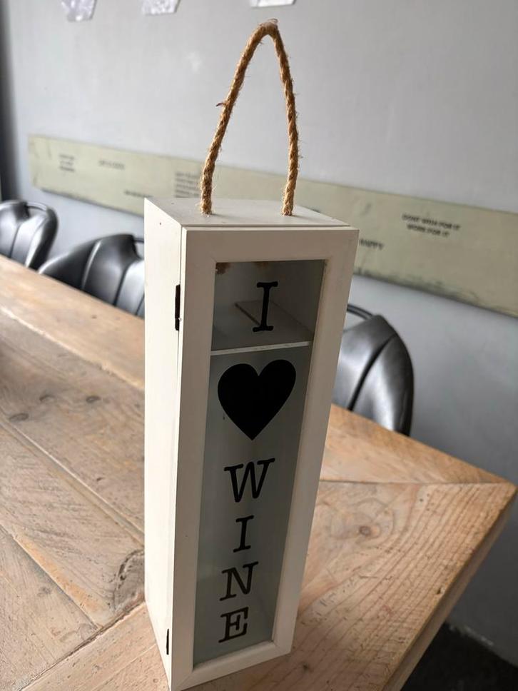 Houten Wijnkastje voor 1 Fles, Huis en Inrichting, Woonaccessoires | Wijnrekken, Nieuw, Minder dan 50 cm, Hout, Minder dan 5 flessen