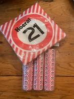 21 jaar  servetten en serpentine, Ophalen of Verzenden, Zo goed als nieuw, Versiering, Verjaardag