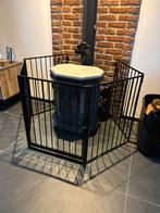 Zwart kachelhek / kachelrek met poort als kinderbeveiliging, Ophalen, Gebruikt