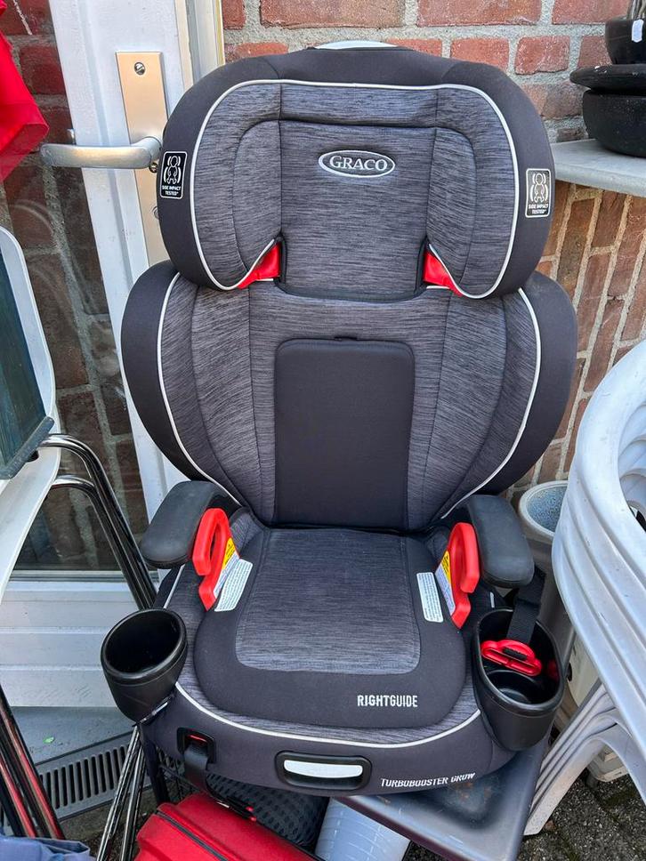 Graco Autostoel - RightGuide TurboBooster Grow, Kinderen en Baby's, Autostoeltjes, Gebruikt, Graco, 9 t/m 36 kg, Autogordel, Verstelbare rugleuning