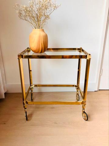 Vintage messing barcart / serveerwagen beschikbaar voor biedingen