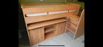 Gautier hoogslaper hout met bureau lades opbergruimte, Huis en Inrichting, Slaapkamer | Stapelbedden en Hoogslapers, 90 cm, Ophalen of Verzenden