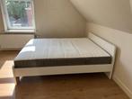 IKEA bed + lattenbodem + HÖVÅG matras (Rotterdam), Ophalen, Wit, Tweepersoons, Zo goed als nieuw