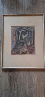 Oude Man Portret - Ingelijste Tekening, Antiek en Kunst, Kunst | Tekeningen en Foto's, Ophalen