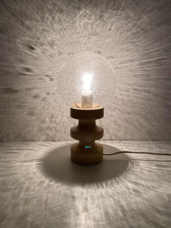 Mushroom tafellamp met glazen bolletje, Huis en Inrichting, Lampen | Tafellampen, Gebruikt, Minder dan 50 cm, Glas, Ophalen of Verzenden