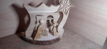 Kerstkribbe  Kerststal    eikenhout   handmade beschikbaar voor biedingen