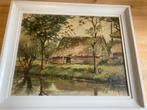 Antiek schilderij van J de Boer uit 1947 met lijst, Antiek en Kunst, Ophalen of Verzenden