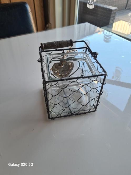 Windlicht en fruitschaal, Huis en Inrichting, Woonaccessoires | Schalen en Manden, Zo goed als nieuw, Rond, Glas, Ophalen