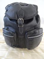 Leren rugtas lederen rugzak grote zwarte schooltas leer, Overige merken, Gebruikt, 25 tot 40 cm, Ophalen of Verzenden