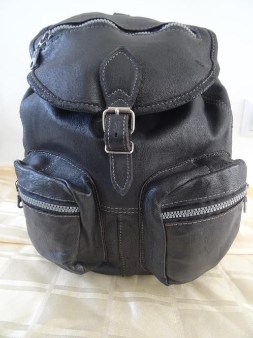 Leren rugtas lederen rugzak grote zwarte schooltas leer, Sieraden, Tassen en Uiterlijk, Tassen | Rugtassen, Gebruikt, Overige merken