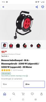 Kabelhaspel 25meters, Ophalen of Verzenden, Zo goed als nieuw, Kabel of Snoer