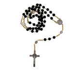 Rozenkrans Sint Benedictus - Zwart Goud - Katholiek Ketting, Verzenden, Nieuw, Sieraad, Christendom | Katholiek