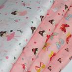 Promo! 6217) 140x50cm katoen vlinder / bloem / ballerina, Hobby en Vrije tijd, Stoffen en Lappen, 120 cm of meer, Nieuw, Ophalen of Verzenden