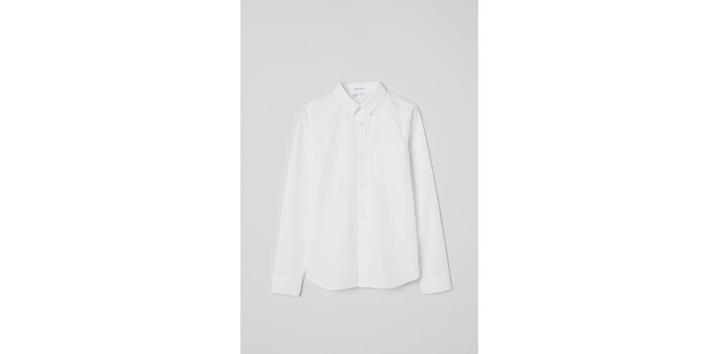 NIEUW Overhemd Blouse Bloesje H&M Easy Iron Wit 110, 116, Kinderen en Baby's, Kinderkleding | Maat 110, Nieuw, Jongen, Overhemd of Blouse