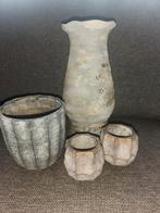 Stenen Vaas & Plantenpotten Set, Steen, Gebruikt, Overige kleuren, Ophalen of Verzenden