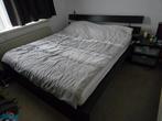 IKEA bed Hopen - 220x200. Inclusief nachtkast en matras, Ophalen, Gebruikt, Zwart, Tweepersoons