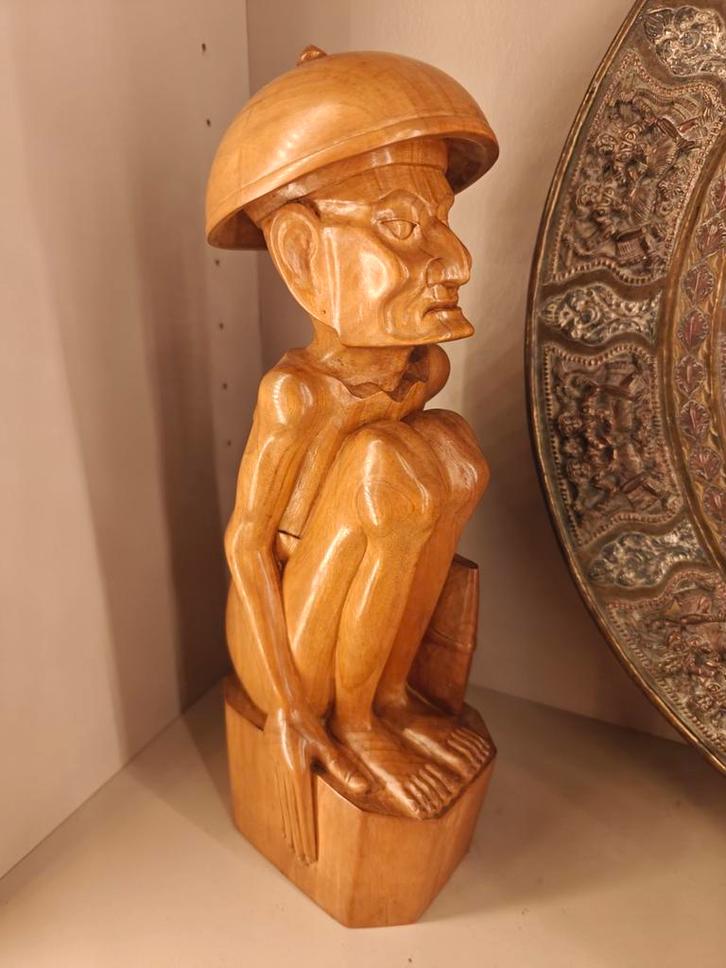 Balinees Art Deco Houtsnijwerk Indonesië beeld, Antiek en Kunst, Kunst | Beelden en Houtsnijwerken, Ophalen of Verzenden