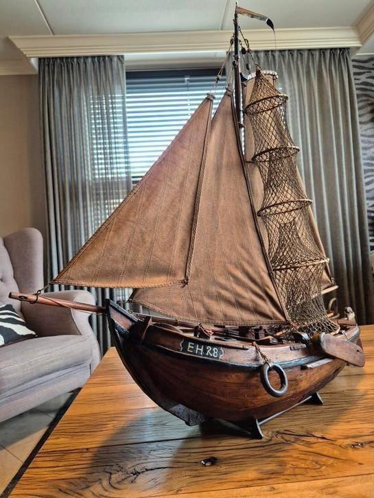 Antieke houten Botter EH28 Enkhuizen, Hobby en Vrije tijd, Modelbouw | Boten en Schepen, Gebruikt, Overige merken, Ophalen