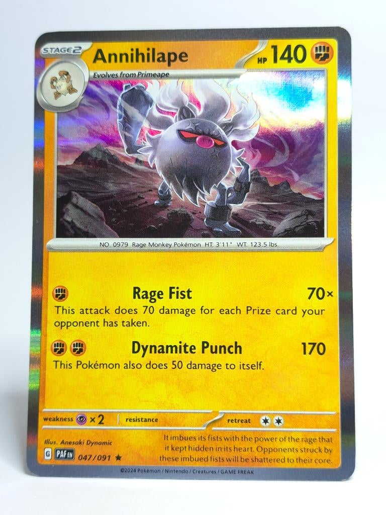 Pokémon - Paldean Fates - Annihilape - 047/091 - Holo, Verzenden, Zo goed als nieuw, Losse kaart, Foil