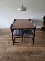 Eettafel met stalen poten - Eijerkamp, Huis en Inrichting, Tafels | Eettafels, Gebruikt, 200 cm of meer, Vijf personen of meer