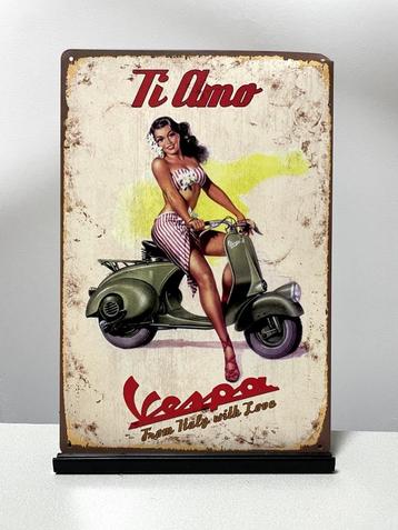 Vespa metalen reclamebord / wandbord (Old Look)