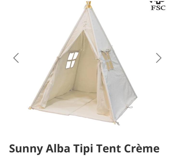 Sunny Alba Tipi Tent - Crème NIEUW €49,95, Kinderen en Baby's, Speelgoed | Speeltenten, Nieuw, Ophalen
