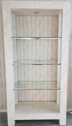 Stijlvolle open kast met glazen planken, Ophalen, Met plank(en), Gebruikt, 50 tot 100 cm