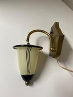 Art deco wandlamp koper/glas, Ophalen of Verzenden, Gebruikt, Glas, Art deco