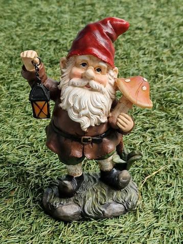 Tuinkabouter beeld paddenstoel lantaarn - herfstdecoratie beschikbaar voor biedingen