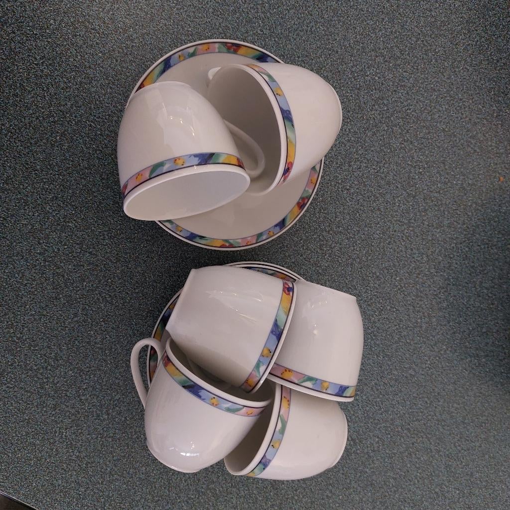 Vintage 6 kop en schotel Toscana Winterling Roslau servies, Ophalen